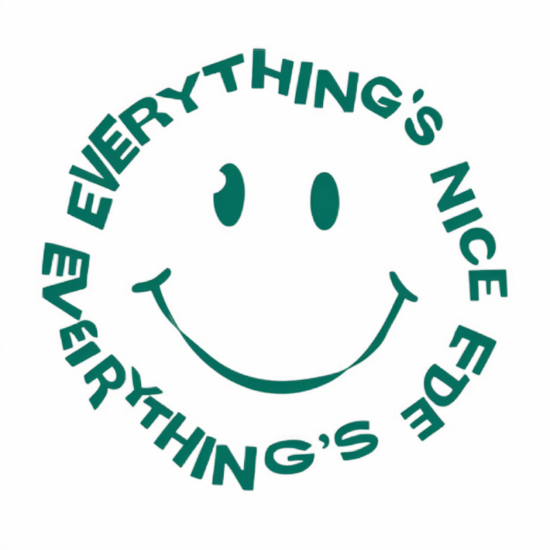 Smiley Face Graphic T-Shirt with Positive Message