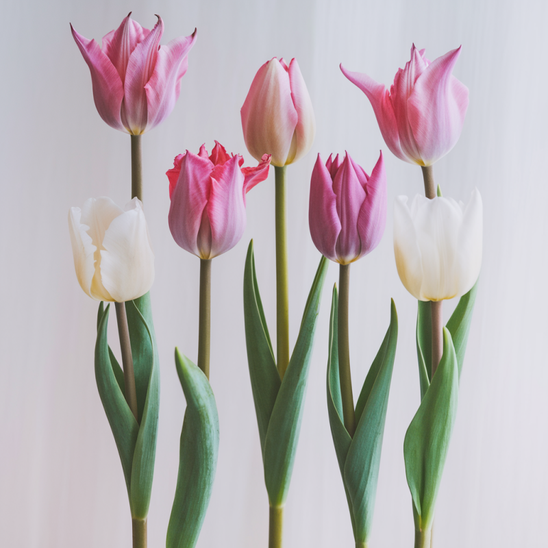Floral Tulip Print White T-Shirt