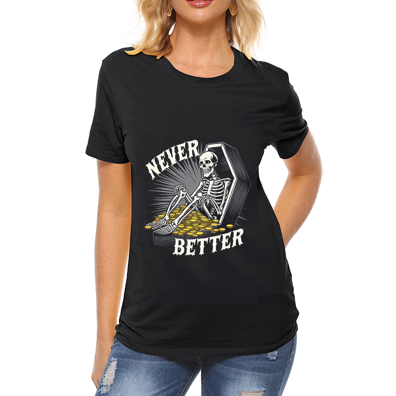 Casual Pattern Top - 'Never Better' T-Shirt
