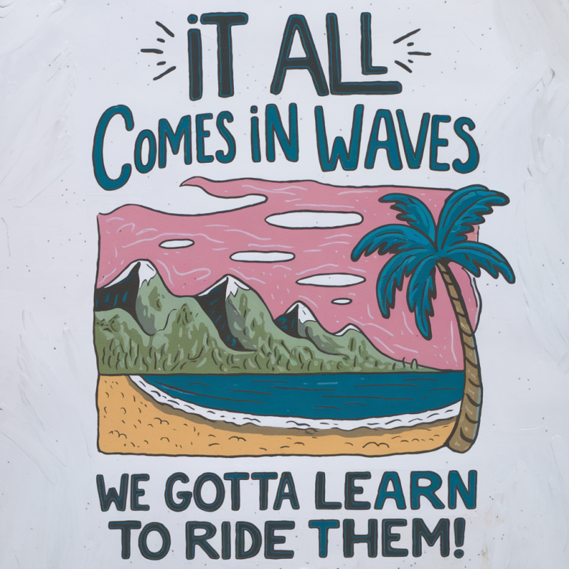 Surfing Waves Graphic Tee - Casual Beach Shirt