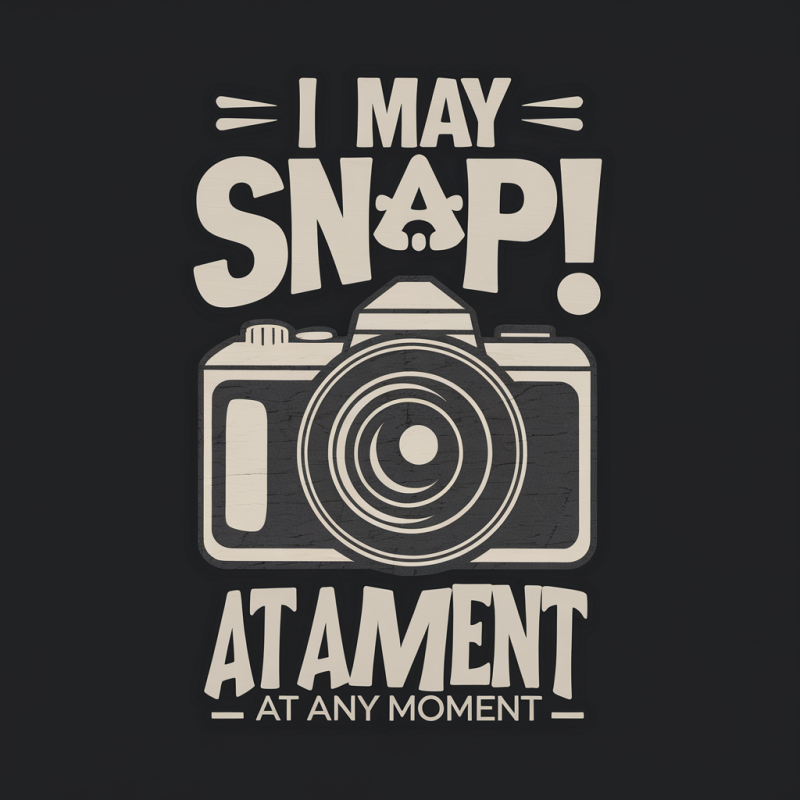 I May Snap! Camera Graphic Black T-Shirt