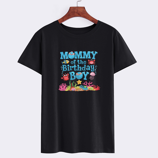 Mommy of the Birthday Boy Ocean Theme T-Shirt