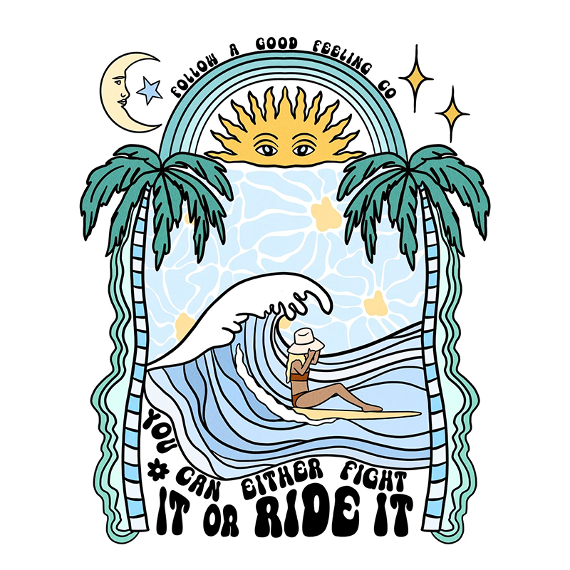 Catch the Wave Graphic T-Shirt - Surfing Inspired Design