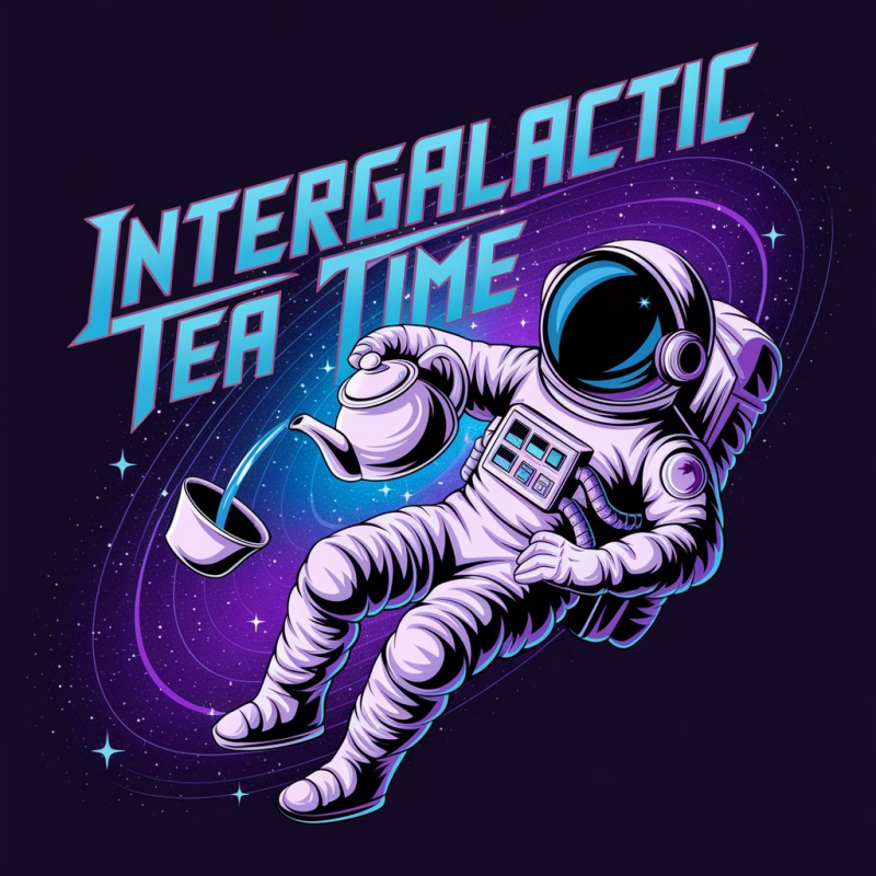 Intergalactic Tea Time Astronaut T-Shirt