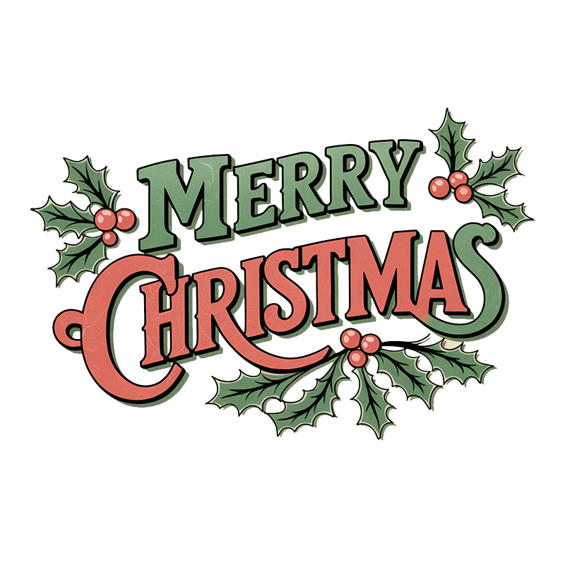 Merry Christmas T-Shirt with Christmas Tree Pattern