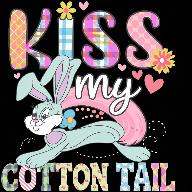 KISS My Cotton Tail Funny Rabbit Graphic T-Shirt