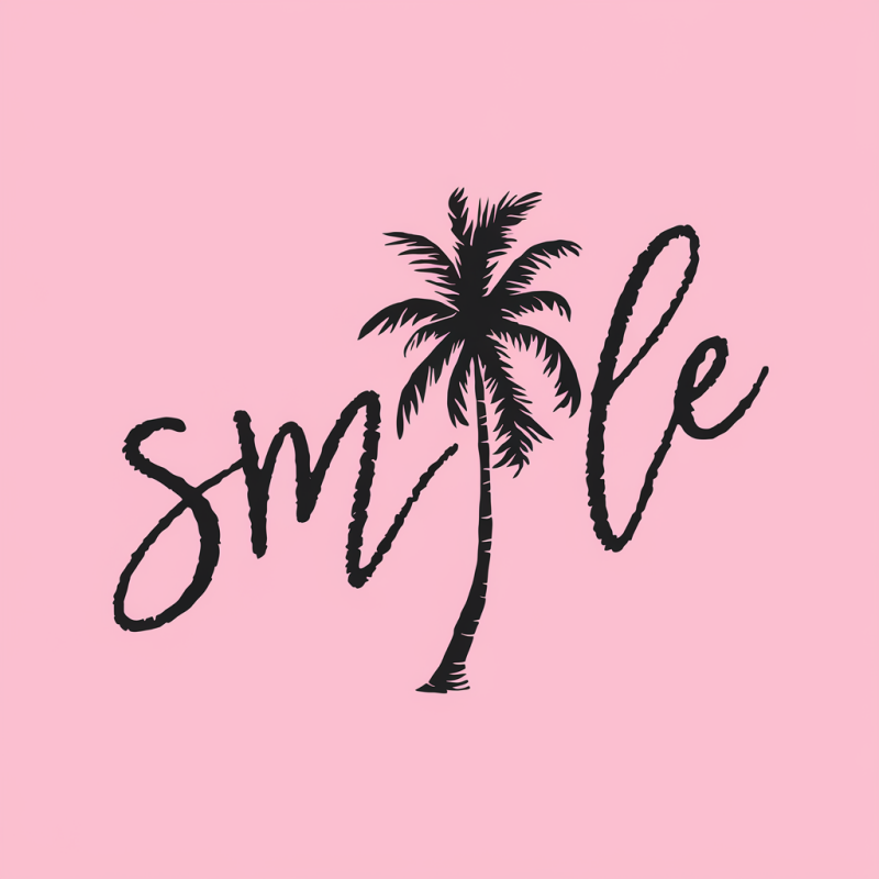 Smile Palm Tree Graphic T-Shirt