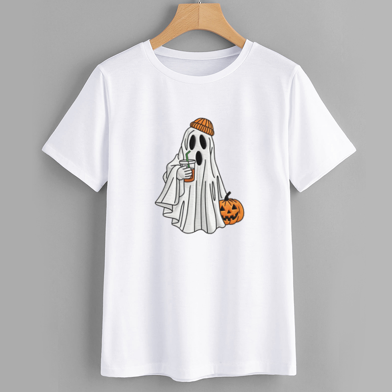 Ghostly Pumpkin Halloween Graphic Tee
