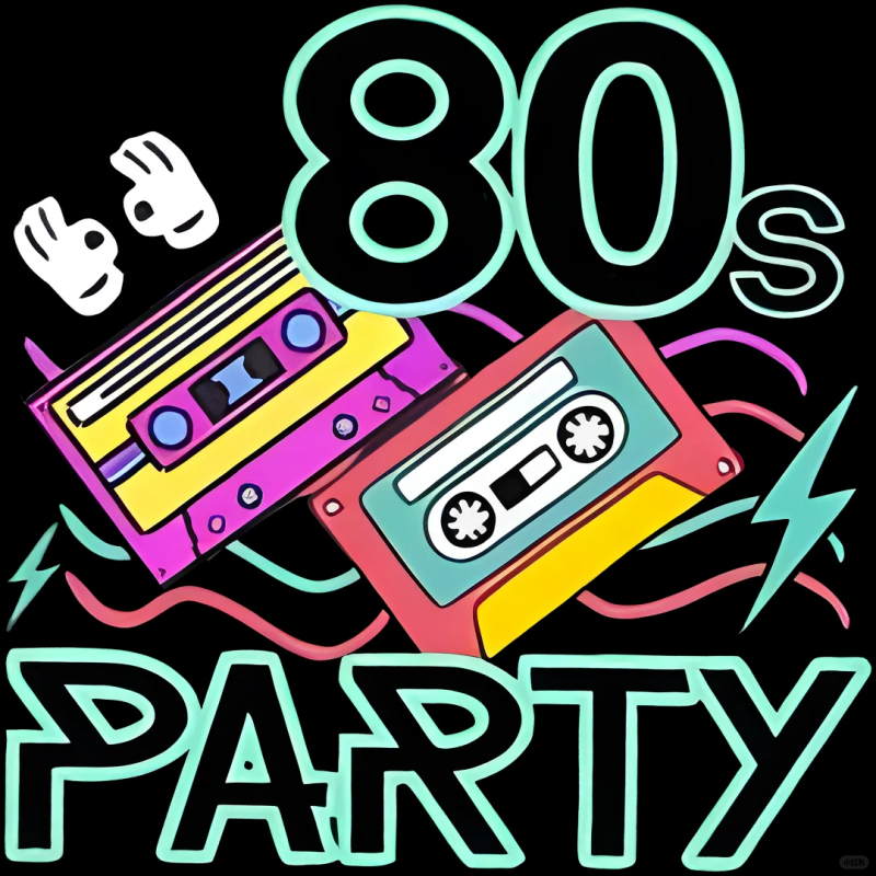 Retro 80s Party Graphic T-Shirt