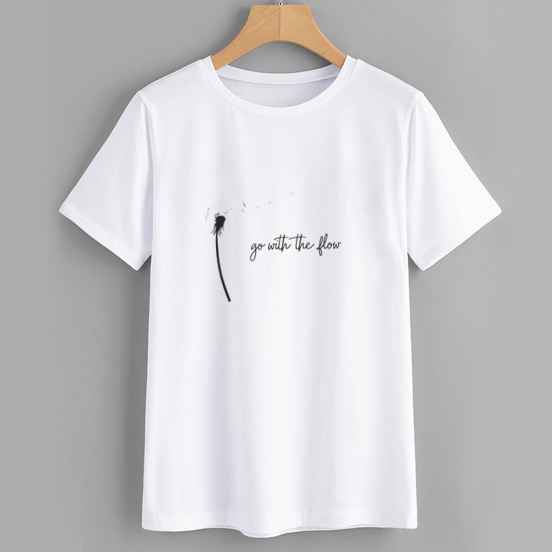 Cotton Dandelion Printed White T-Shirt