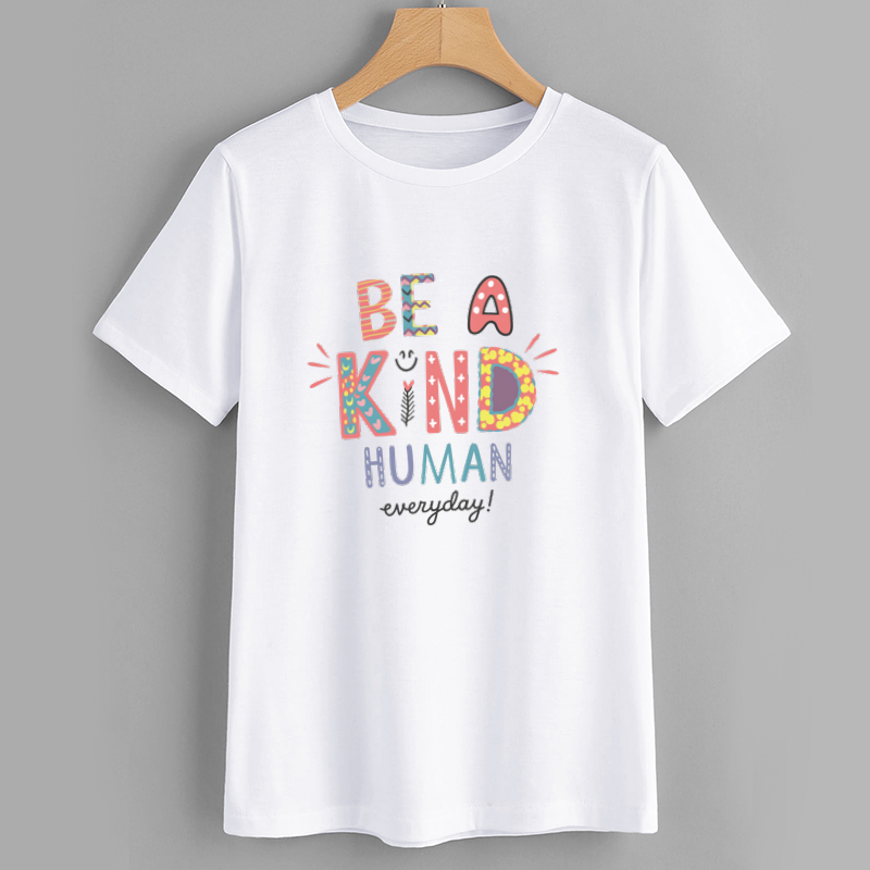 Cotton Motivational Graphic T-Shirt Casual