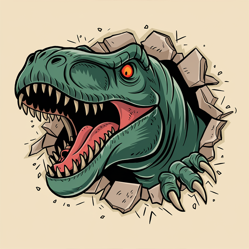 Casual Dinosaur Pattern T-Shirt