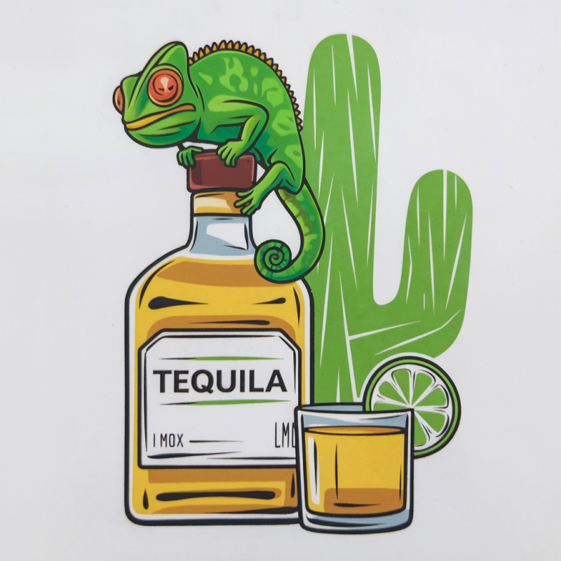 Chameleon Tequila Cactus Graphic T-Shirt