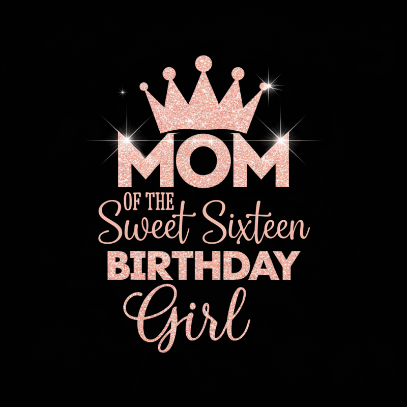 Mom of the Sweet Sixteen Birthday Girl T-Shirt