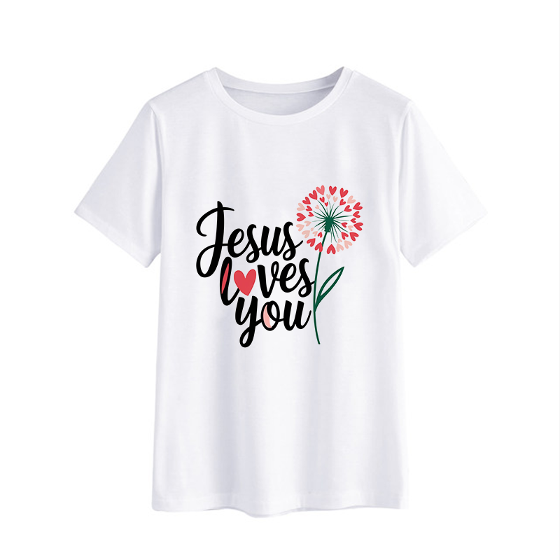 Jesus Loves You Floral Graphic T-Shirt
