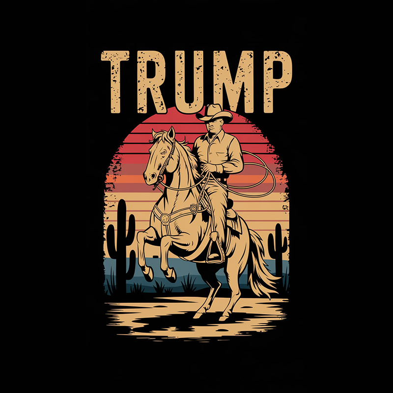 Trump Cowboy Graphic Tee - Vintage Style T-Shirt