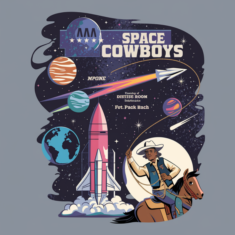 Space Cowboys Graphic T-Shirt - Unique Cosmic Design