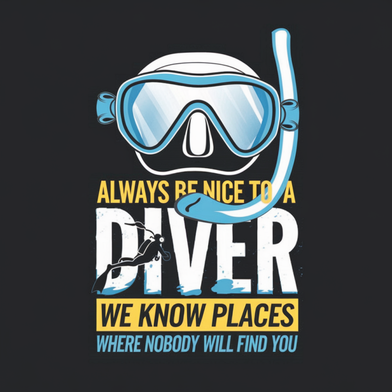 Diver's Humor T-Shirt - Always Be Nice to a Diver