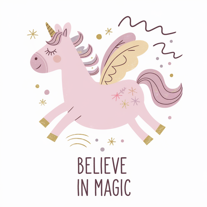 Magic Unicorn Cotton T-Shirt Casual Tee