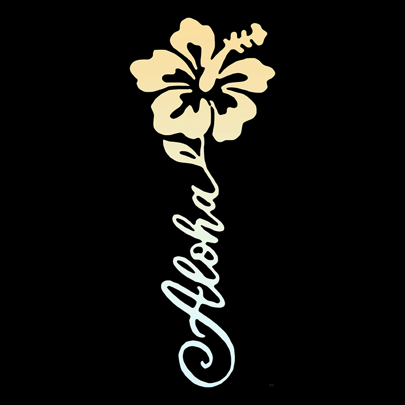 Black Hibiscus Aloha Graphic T-Shirt