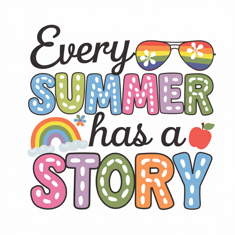 Colorful Graphic Cotton T-Shirt - Every Summer Has a Story