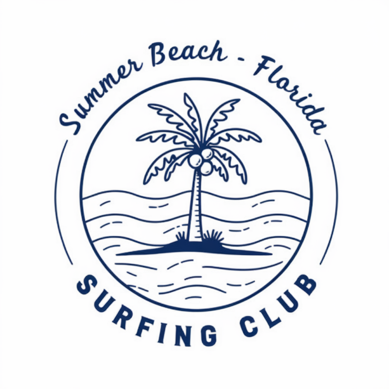 Surfing Club Palm Tree Cotton T-Shirt