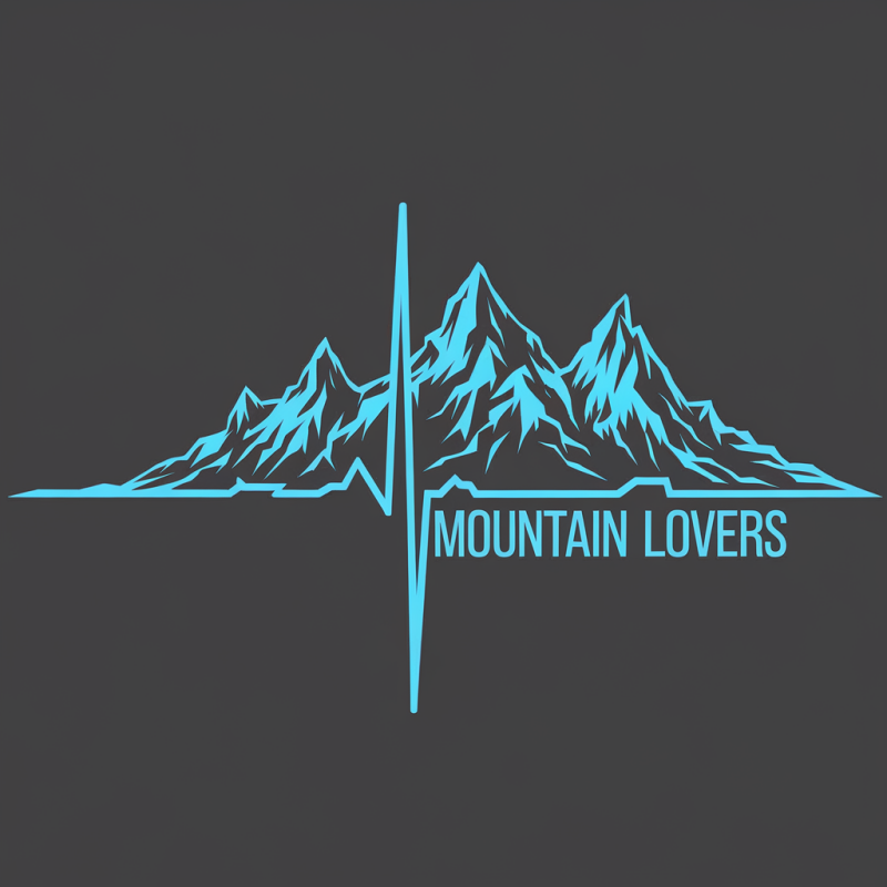 PeakPulse Mountain Lovers Black Cotton T-Shirt