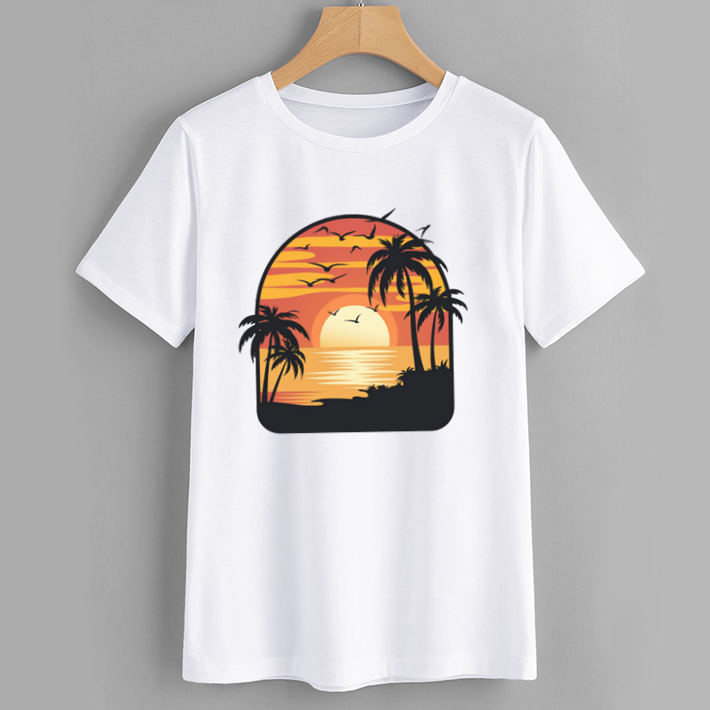 Sunset Palm Tree Graphic T-Shirt