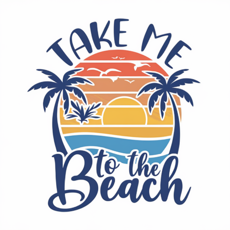 Beach Sunset Graphic Cotton T-Shirt