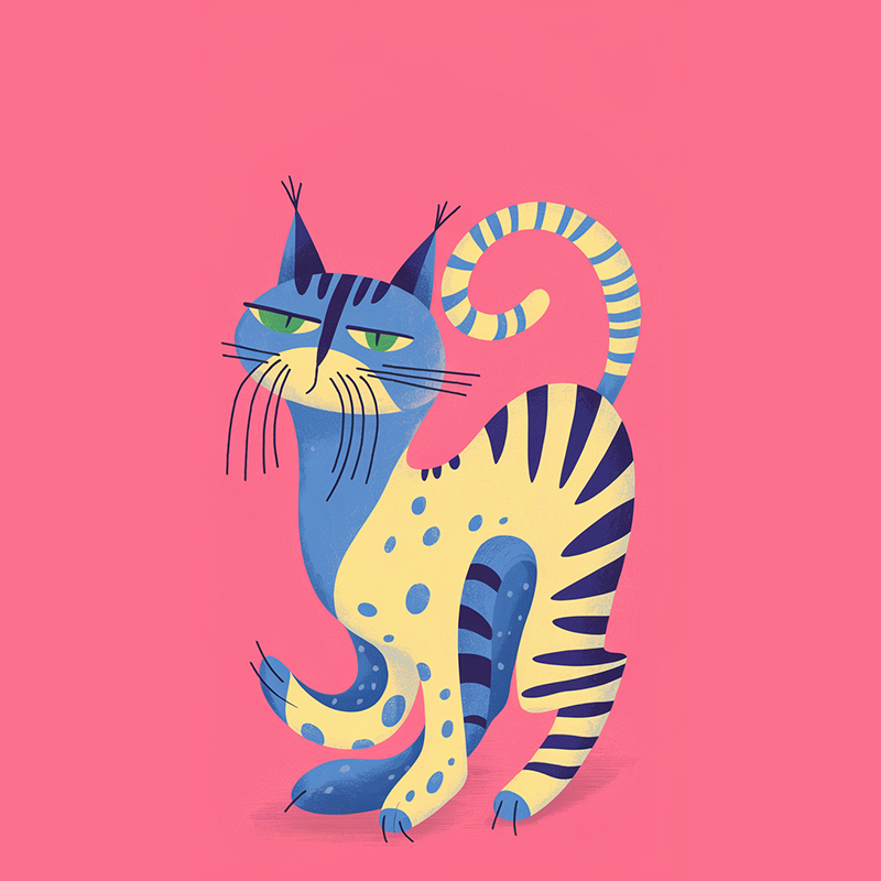 Artistic Cat Graphic T-Shirt for Cat Lovers