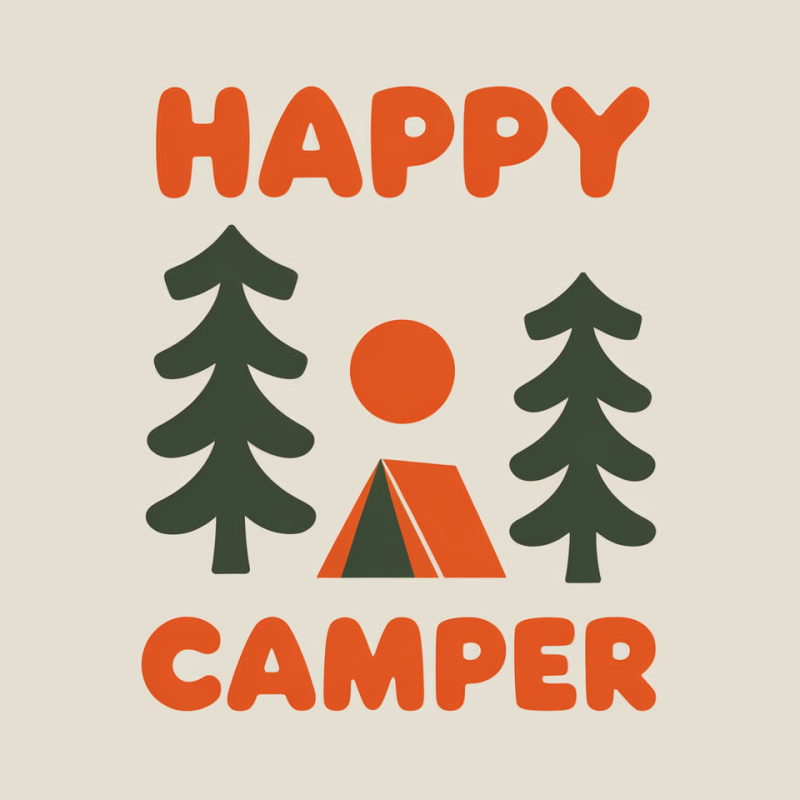 Happy Camper Graphic T-Shirt for Outdoor Adventures