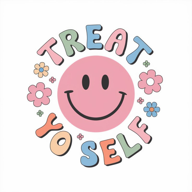 Treat Yo Self Smiley Face Graphic T-Shirt