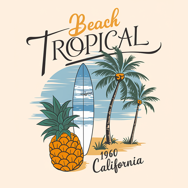 BEACH TROPICAL 1960 California T-Shirt