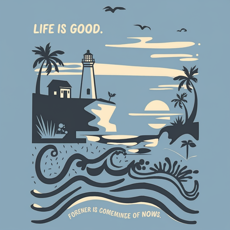 Lighthouse Ocean Graphic T-Shirt