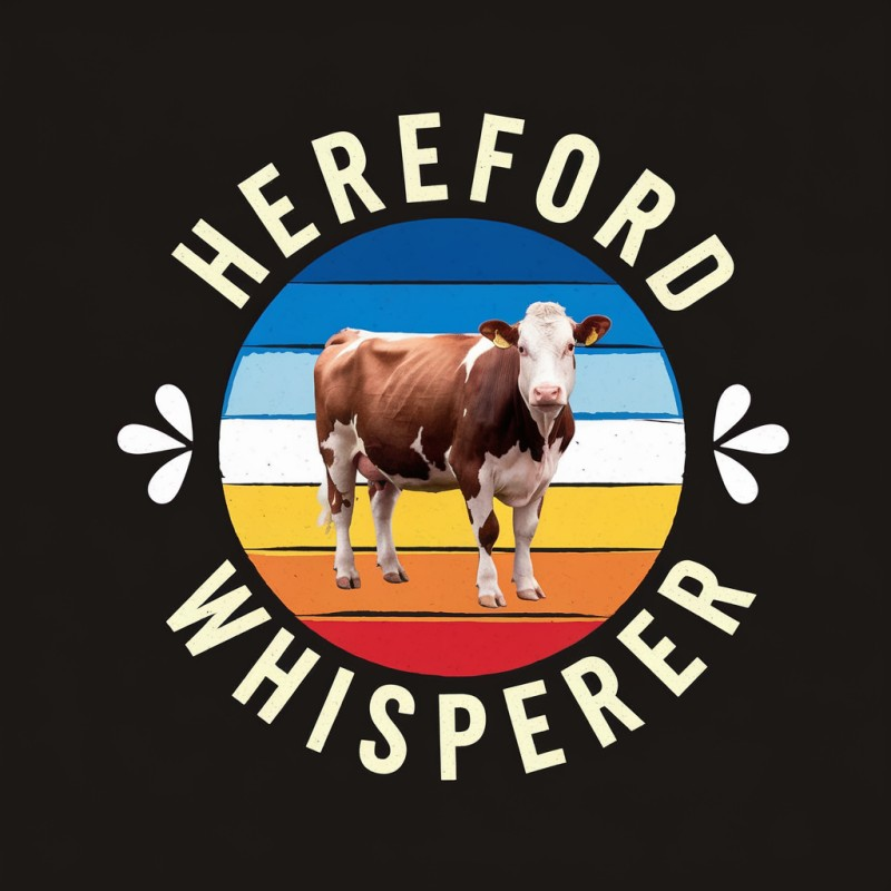 Hereford Whisperer Graphic Tee - Black Cow T-Shirt