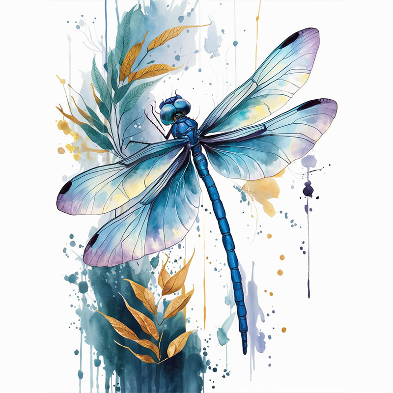 Watercolor Dragonfly T-Shirt - Artistic Graphic Tee