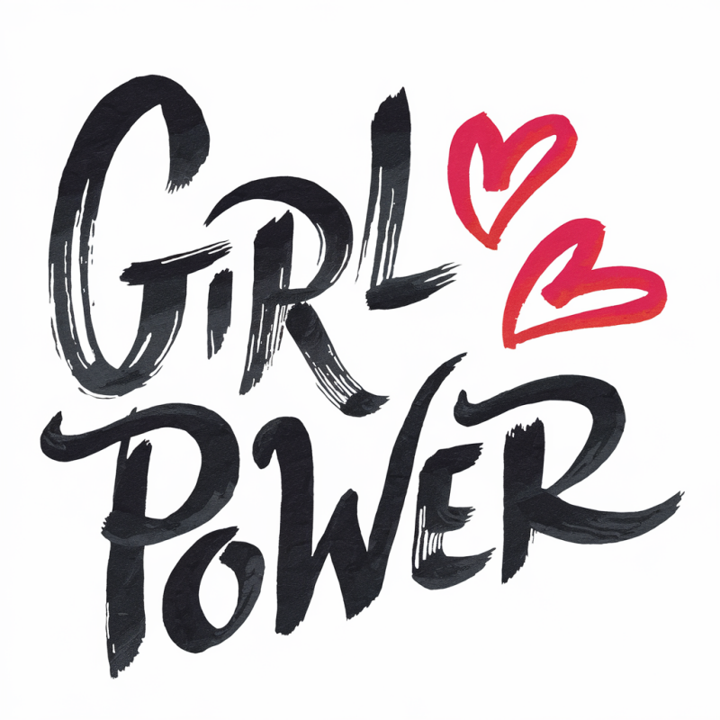 Girl Power Motivational T-Shirt with Heart Design
