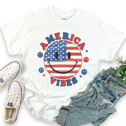 Independence Day Smiley Print T-shirt