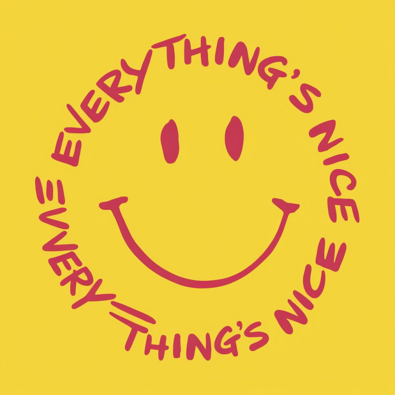 Smiley Face Graphic T-Shirt - Everything's Nice