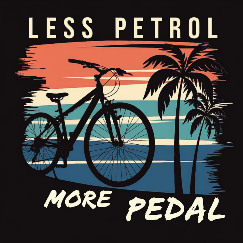 Vintage Bicycle Graphic Black Cotton T-Shirt