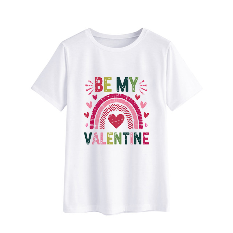 Valentine's Day Rainbow Heart Graphic Tee