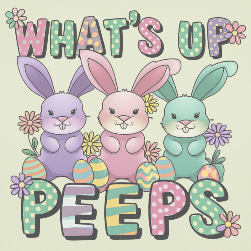 What's Up Peeps Bunny Graphic Tee