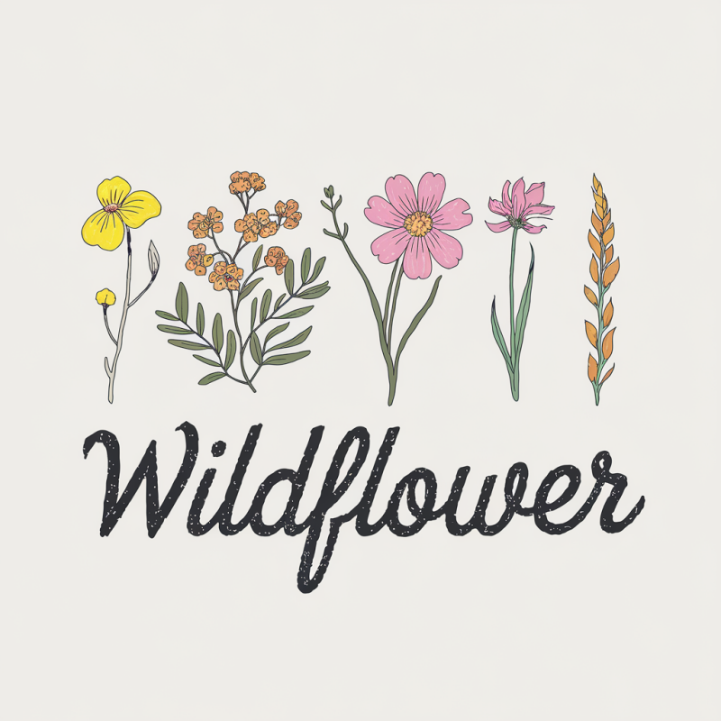 Wildflower Graphic T-Shirt with Floral Design