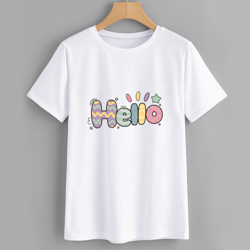 Pastel Hello Graphic Cotton T-Shirt