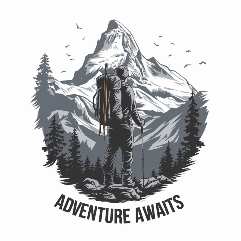 Adventure Awaits Graphic T-Shirt - Outdoor Mountain Tee