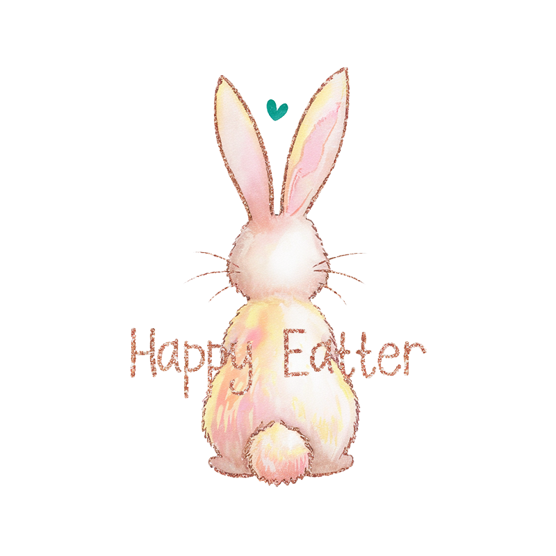 Happy Easter T-shirt with Bunny and Heart Design