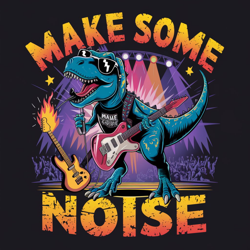 Rockin' Dino Make Some Noise T-Shirt