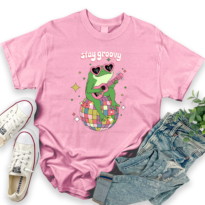 Stay Groovy Frog Guitar T-Shirt