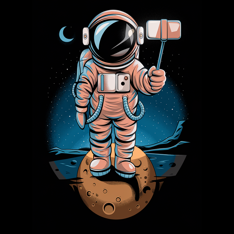 Cosmic Explorer Astronaut Graphic T-Shirt
