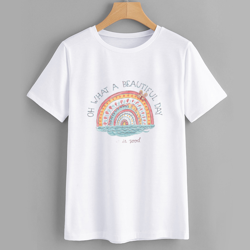 Beautiful Day Rainbow Graphic T-Shirt
